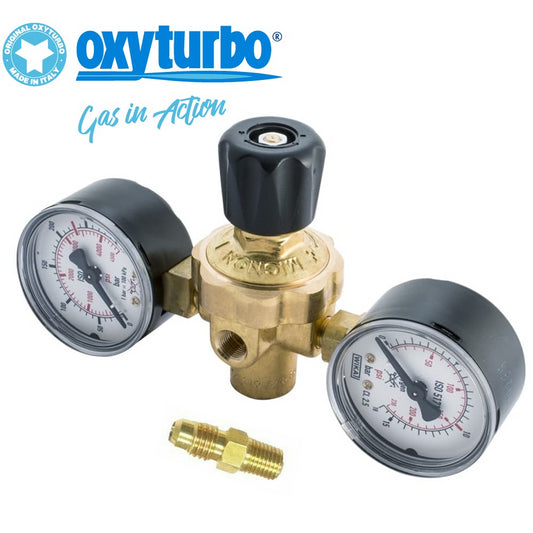 MIGNON pressure reducer for NITROGEN - MIX 2 Manometers and 1/4'' SAE reduction for flushing air conditioning systems