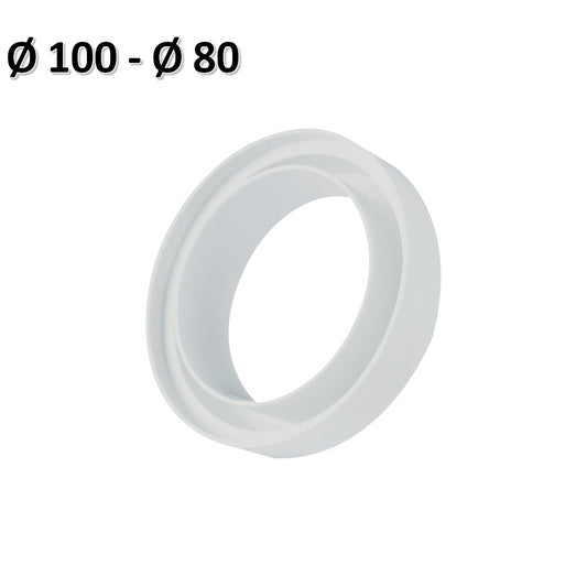 Riduttore Ø 100 x Ø 80 mm per condotto aria tubo plastica VMC cappa cucina