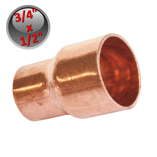 Riduzione raccordo ridotto rame a saldare maschio 3/4'' x femmina 1/2''