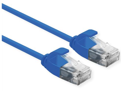 ROLINE UTP CABLE DATA CENTER PATCHCORD CAT.6A, CLASS EA, LSOH, SLIM, BLUE, 1M