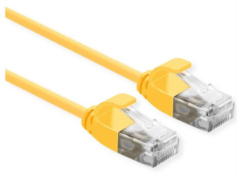 ROLINE UTP DATA CENTER PATCHCORD CAT.6A, CLASS EA, LSOH, SLIM, YELLOW, 1M