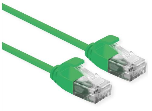 ROLINE UTP CABLE, DATA CENTER PATCHCORD CAT.6A/CLASS EA, LSOH, SLIM, GREEN, 0.5M