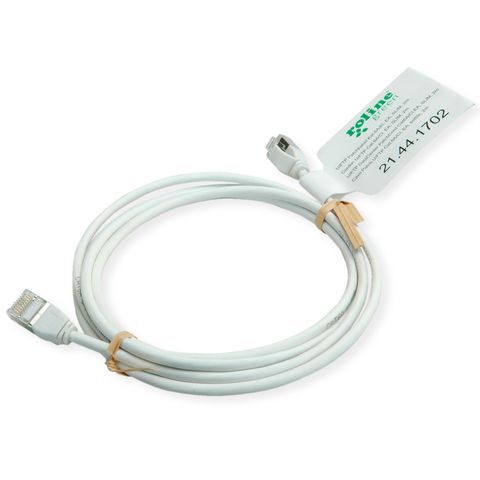ROLINE GREEN U/FTP DATACENTER PATCHCORD CAT.6A/CLASS EA NETWORK CABLE, LSOH/TPE, SLIM, GRAY, 0.3M