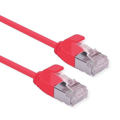 ROLINE GREEN U/FTP CABLE DATACENTER PATCHCORD CAT.6A CLASS EA, LSOH/TPE, SLIM, RED, 0.15M