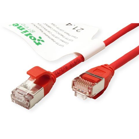 ROLINE GREEN U/FTP CABLE DATACENTER PATCHCORD CAT.6A/CLASS EA, LSOH/TPE, SLIM, RED, 2M