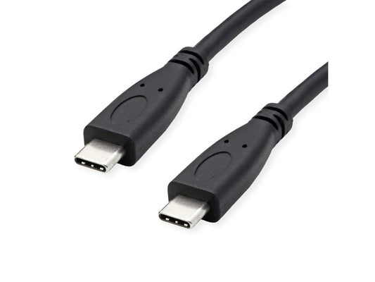 ROLINE GREEN USB3.2 GEN2 CABLE, PD 20V5A, WITH EMARK, C - C, M/M, BLACK, 0.5M