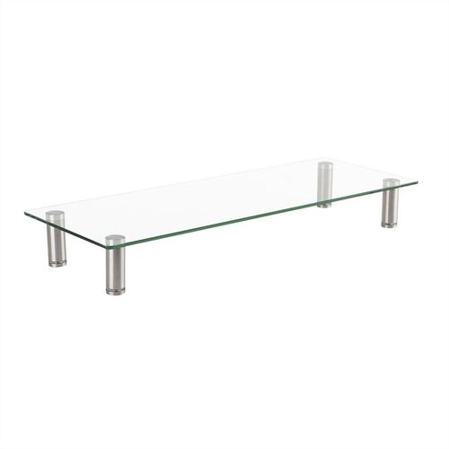 ROLINE GLASS MONITOR STAND WITH ADJUSTABLE METAL FEET
