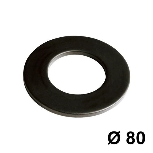 Black metallic wall rosette for pellet stove Ø 80 mm