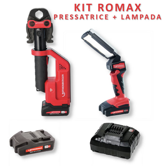 ROTHENBERGER NEW ROMAX PRESSING TOOL KIT WITH LED LAMP, BATTERY AND CHARGER