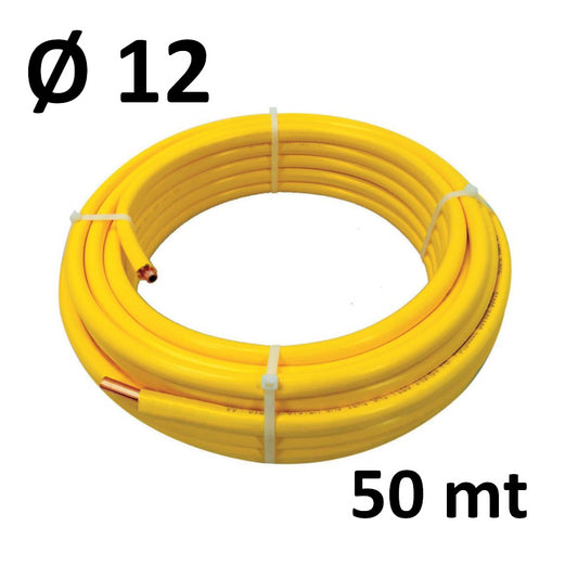 50 MT ROLL - copper Ø 12 x 1 mm - coated in yellow star-shaped PE STAR-MET - concealed gas systems (UNI CIG 7129)