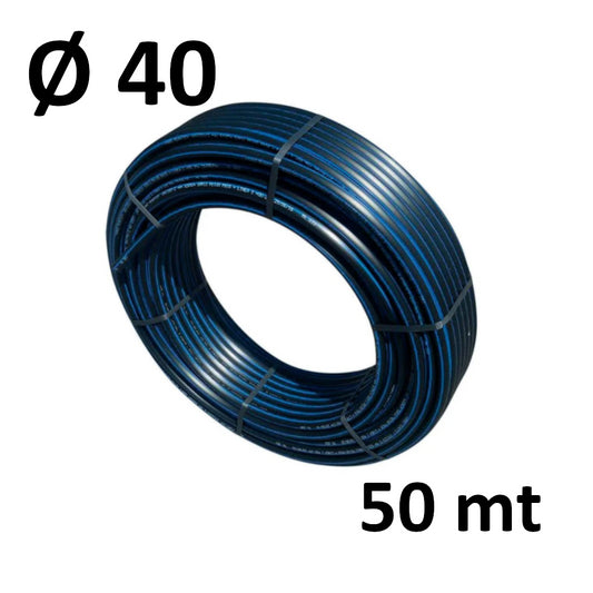 50 MT ROLL - Ø 40 mm polyethylene pipe for water, PN 16 high density PE 100 NADIR