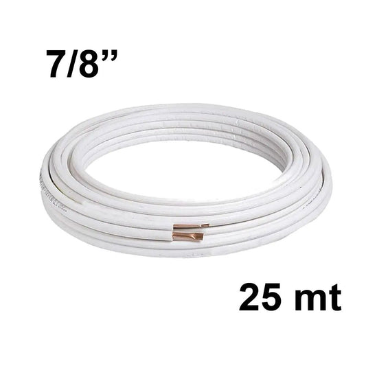 25m roll of pre-insulated copper pipe, 7/8" - air conditioning and refrigeration