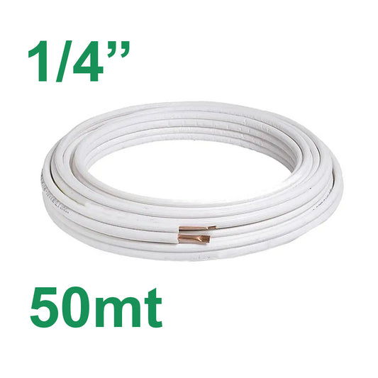 50m roll of pre-insulated copper tubing, 1/4" - air conditioning and refrigeration