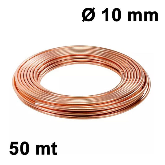 Rotolo tubo rame ricotto 50 mt Ø 10 mm - refrigerazione