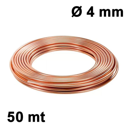 Rotolo tubo rame ricotto 50 mt Ø 4 mm - per refrigerazione