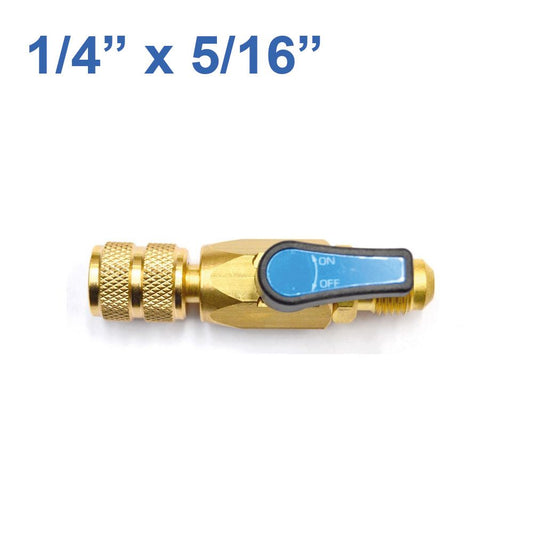Rubinetto a sfera per gas F 5/16'' x M 1/4'' sae ridotto volantino Blu