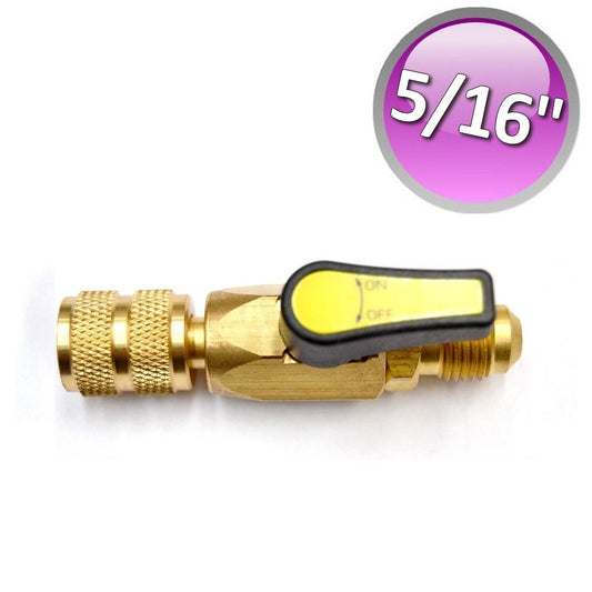 Rubinetto a sfera per gas refrigerante 5/16'' sae volantino Giallo