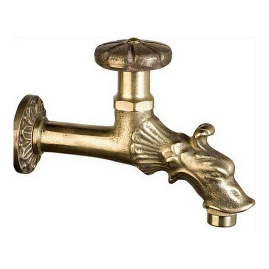 Artistic lion's mouth faucet with 1/2" hose connection