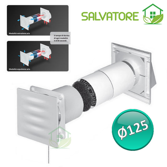 SALVATORE IL RECUPERATORE DI CALORE monostanza Ø 125 mm- ventilazione meccanica controllata