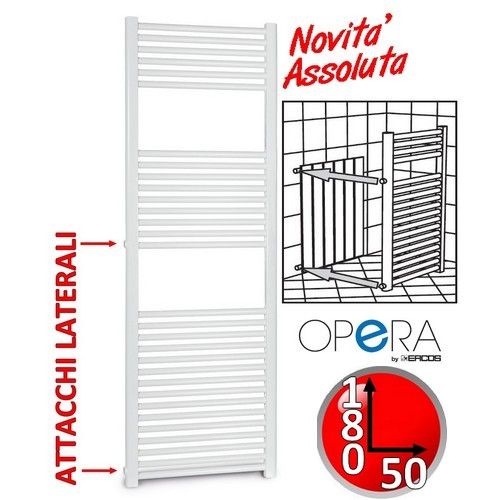 Scaldasalviette 180x50 cm con attacchi laterali - interasse a scelta