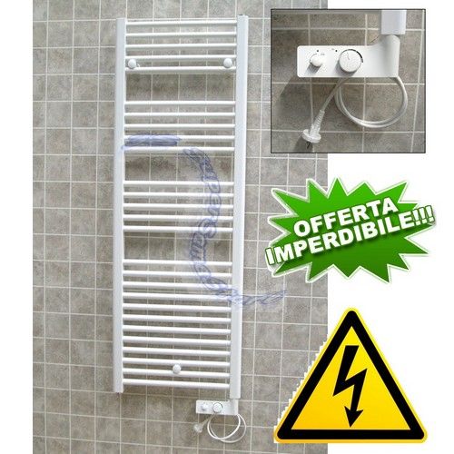 CORTINA electric towel warmer, white, 137x48 cm, with thermostat