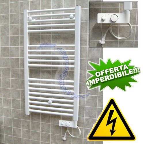 CORTINA electric towel warmer, white, 92x48 cm, with thermostat - bathroom radiator