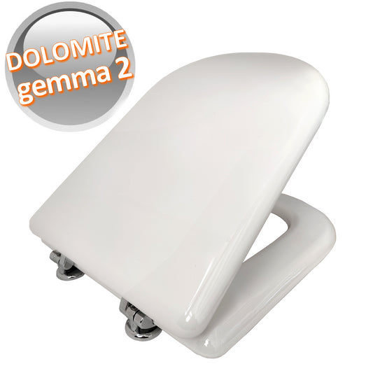 Compatible seat for GEMMA 2 DUE wall-hung toilet in Dolomite white European with steel hinges