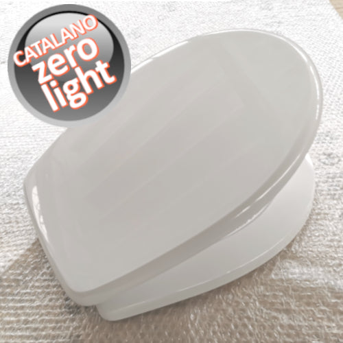 Compatible seat for ZERO LIGHT Catalano toilet in European white with steel hinges