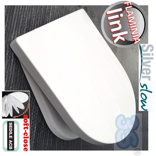 Flaminia LINK floor-mounted toilet seat with SOFT CLOSE function - ACB Ercos Silver Slow