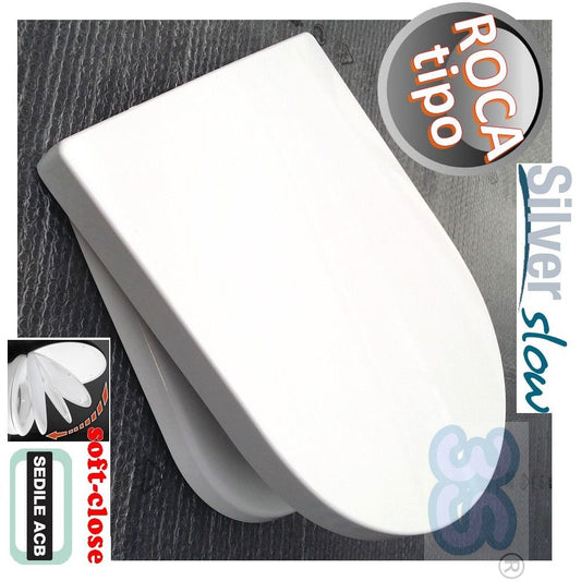 Roca Soft Close Floor-Mounted Toilet Seat - ACB Ercos Silver Slow