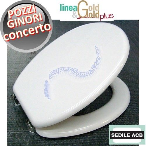 Pozzi Ginori CONCERTO toilet seat with wooden core - ACB GOLD line