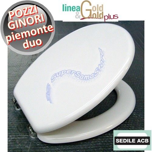 Pozzi Ginori PIEMONTE DUO toilet seat with wooden core - ACB GOLD line