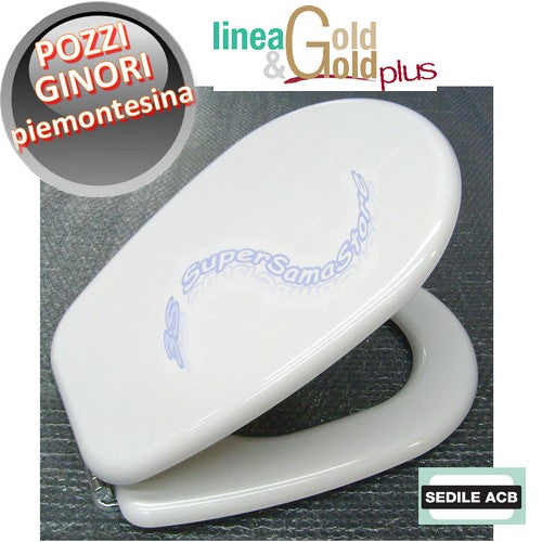 PIEMONTESINA Pozzi Ginori toilet seat with wooden core - ACB GOLD line