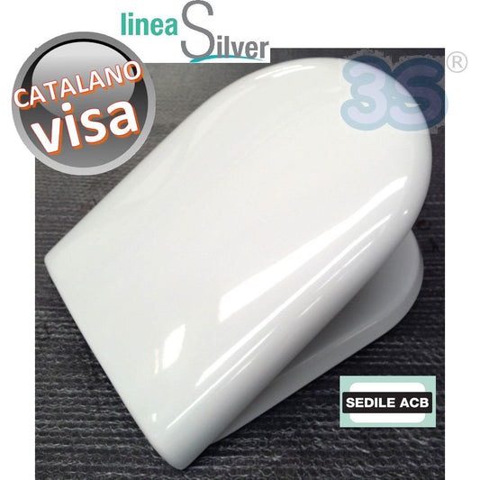 VISA Catalano thermoset wrap-around toilet seat - ACB Ercos Silver