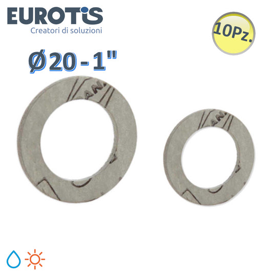 Set of 10 flat gaskets Ø 20 - 1'' for water and solar - Eurotis