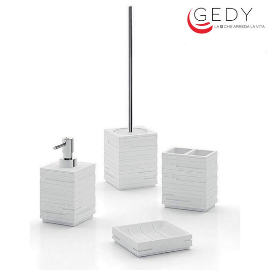 Set of 4 Quadrotto White GEDY design accessories
