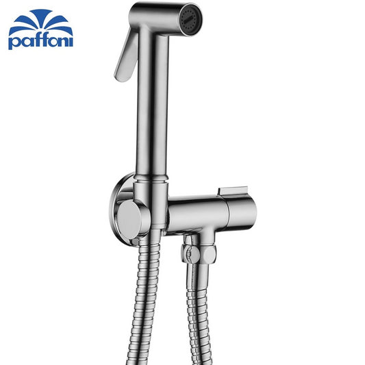 TWEET ROUND round bidet set - hydrobrush with hand shower Cold water only with chrome shower-flx