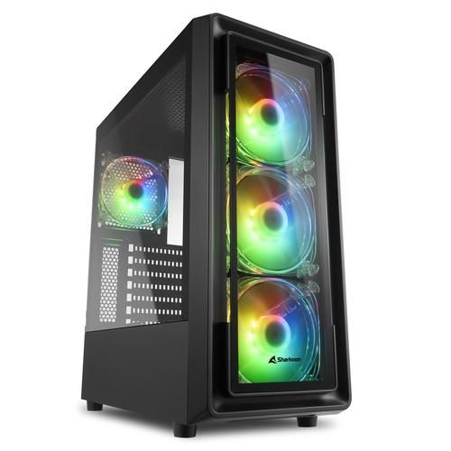 SHARKOON CASE TK4 RGB 7 EXPANSION SLOTS, TEMPERED GLASS FRONT PANEL, 3 PORTS, 3XUSB2.0/3.0, I