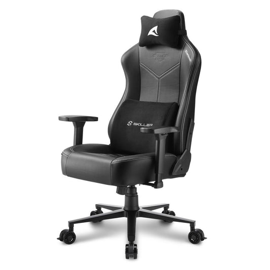 SHARKOON SGS30 GAMING CHAIR IN SYNTHETIC LEATHER WITH PADDED SEAT AND BACKREST, BLACK AND WHITE