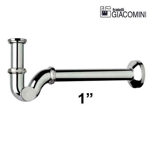 Sifone a esse per bidet 1'' in ottone cromato - Giacomini