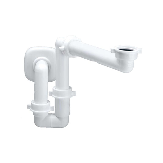 LIRA space-saving bathroom siphon for sinks with 1" and 1"1/4 connections