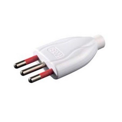 Emilia straight household mobile plug 250V 2P+T 10A white color