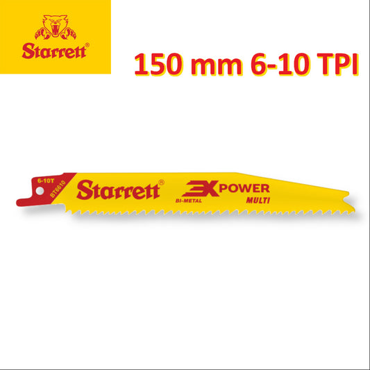 STARRETT SEGHETTO A GATTUCCIO PER SEGA ALTERNATIVA - 5PZ. MULTIUSO PER TAGLIO DI LEGNO E METALLO 150 MM 6-10 TPI