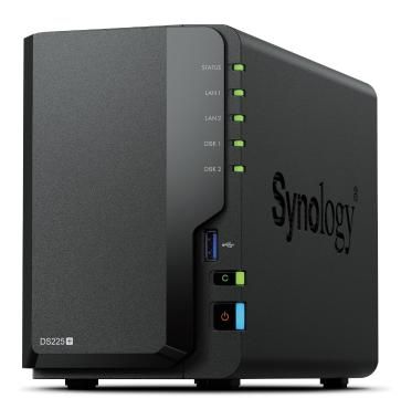 SYNOLOGY NAS TOWER DS225+ X 2HD 3.5"/2.5" SATA2/3 - NO HD - CELERON J4125 -2GB DDR4-1P LAN RJ45 1GBE