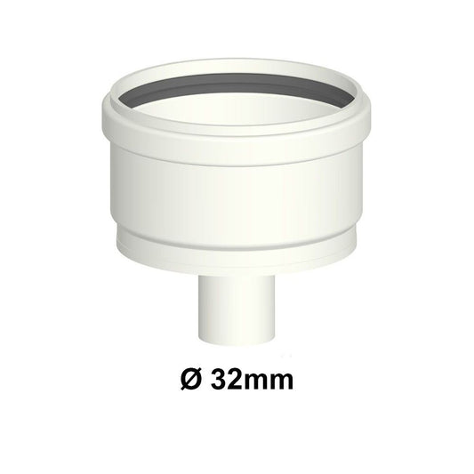 Tappo scarico condensa in PPH bianco Ø 80mm fumi caldaia condensazione