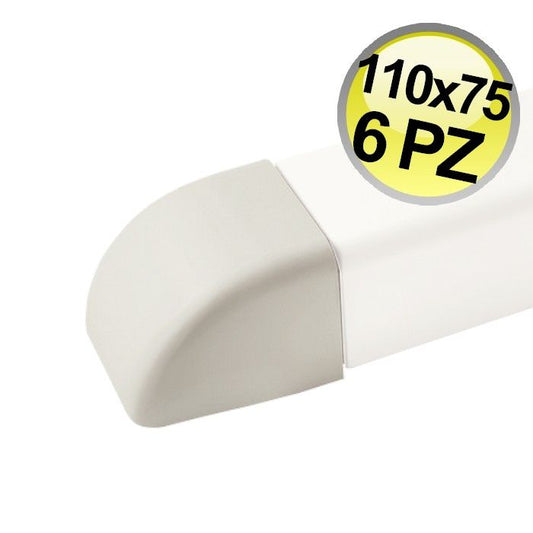 Tappo terminale per canalina 110x75mm - scatola completa 6 PZ