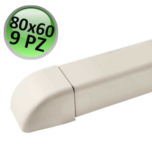 Tappo terminale per canalina 80x60mm - 9 PZ