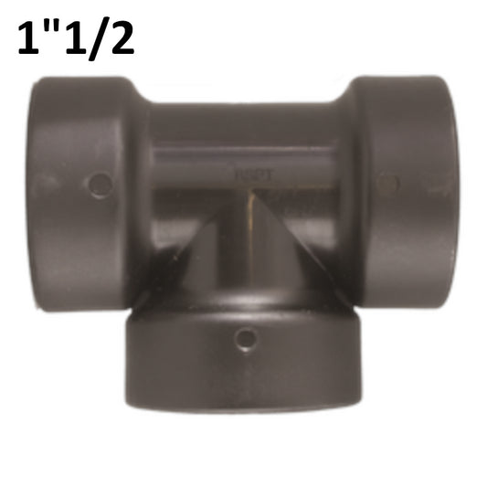 TEE T 1''1/2 FFF in PP polypropylene with sealing O-ring.