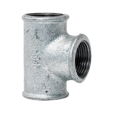 Tee T 1/2'' F-F-F 90° in ghisa malleabile zincato