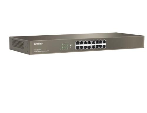 Tenda 16-Port Gigabit LAN Switch, IEEE 802.3/U/X/AB, 32GBPS Switching, 6KV Lightning Protection